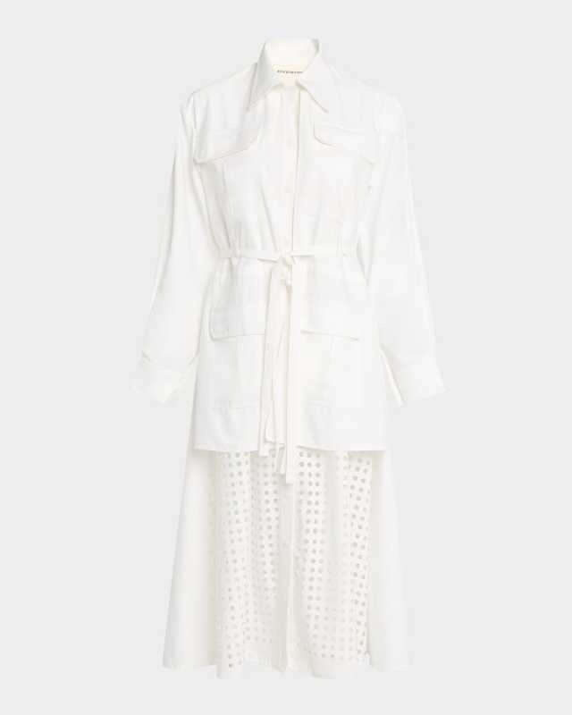 Eleanor Cutout Tie-Waist Midi Shirtdress